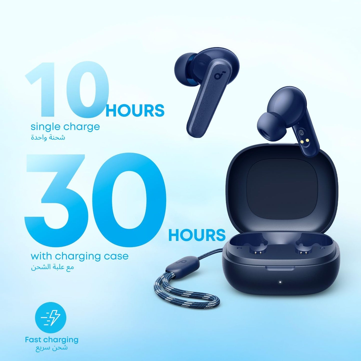 soundcore Anker P20i Bluetooth Earphones, 10mm Drivers with Big Bass True Wireless Earbuds, Bluetooth 5.3, 30H Playtime, IPX5, 2 Mics for AI Clear Calls, 22 Preset EQs, Customization via App